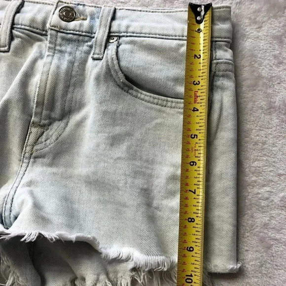 7 For All Mankind Booty Light Denim Shorts Size 23 - Picture 7 of 7